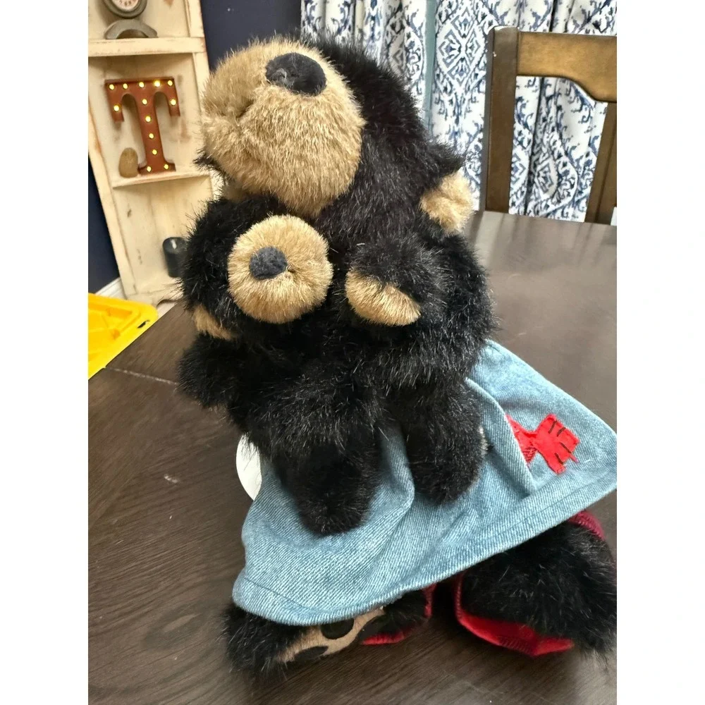 Boyds Bears Ma With Junior Best Dressed Series Black Bear Plush 918087sm 12 inch